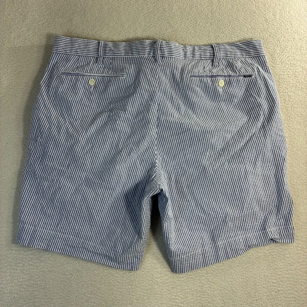 Polo Ralph Lauren Seersucker Chino‎ Shorts Men 38x8 Blue Stretch Preppy Summer